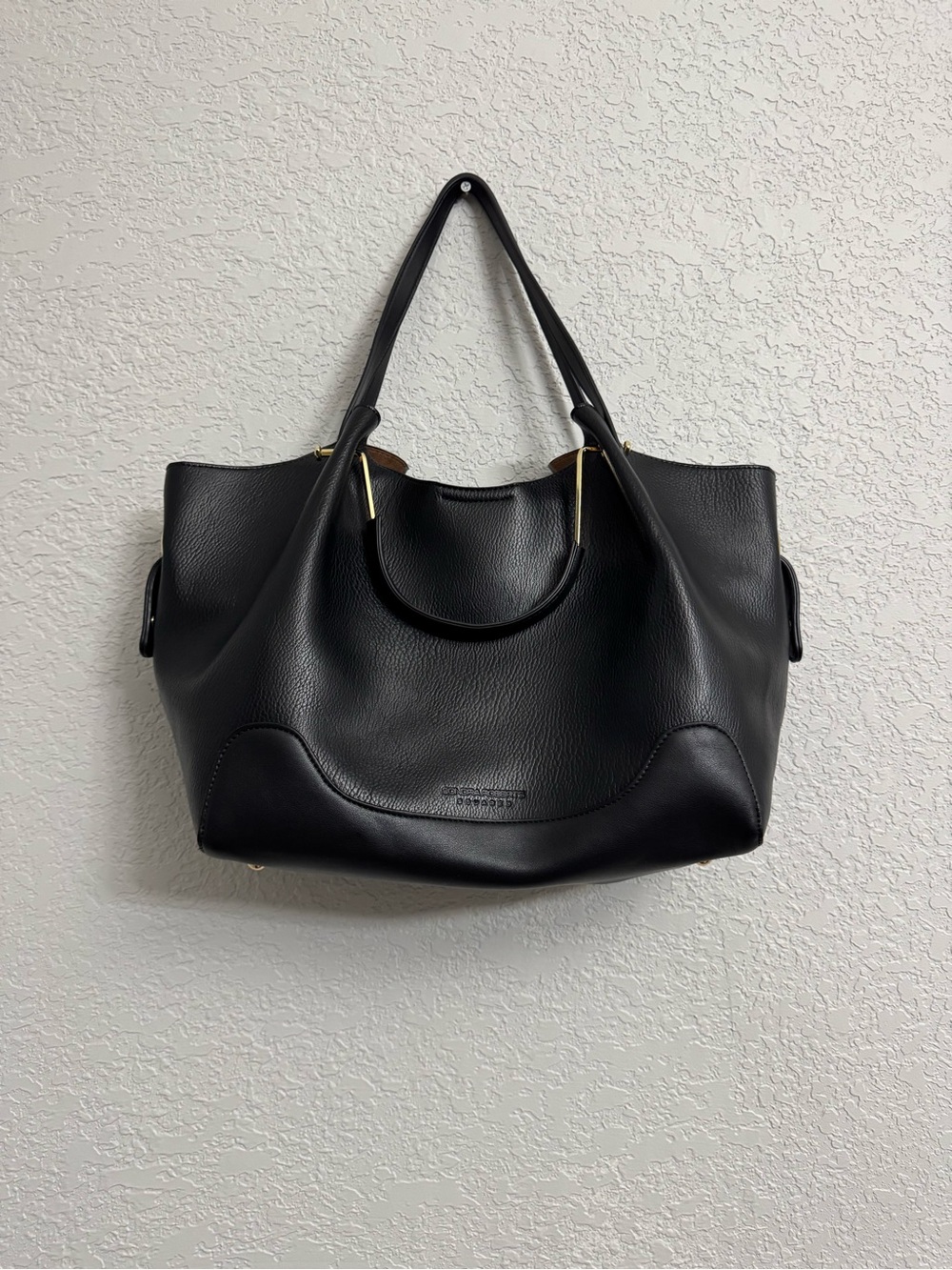 Sondra Roberts Shoulder & Top Handle Black Tote Handbag Removable Insert NWOT